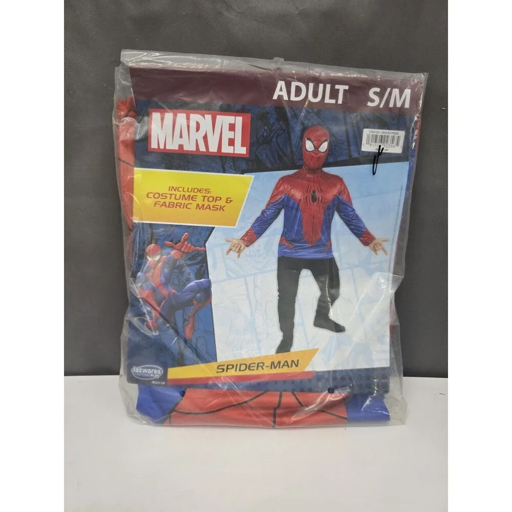 Spider-Man Marvel Studios Comics Top & Mask Costume Adult S/M NEW
